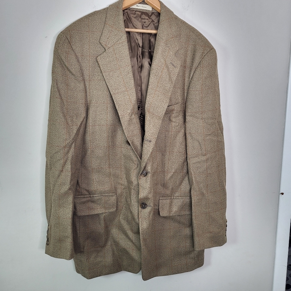 Chaps Ralph Lauren Vintage Men's Tan Wool Blazer Sz 41 L